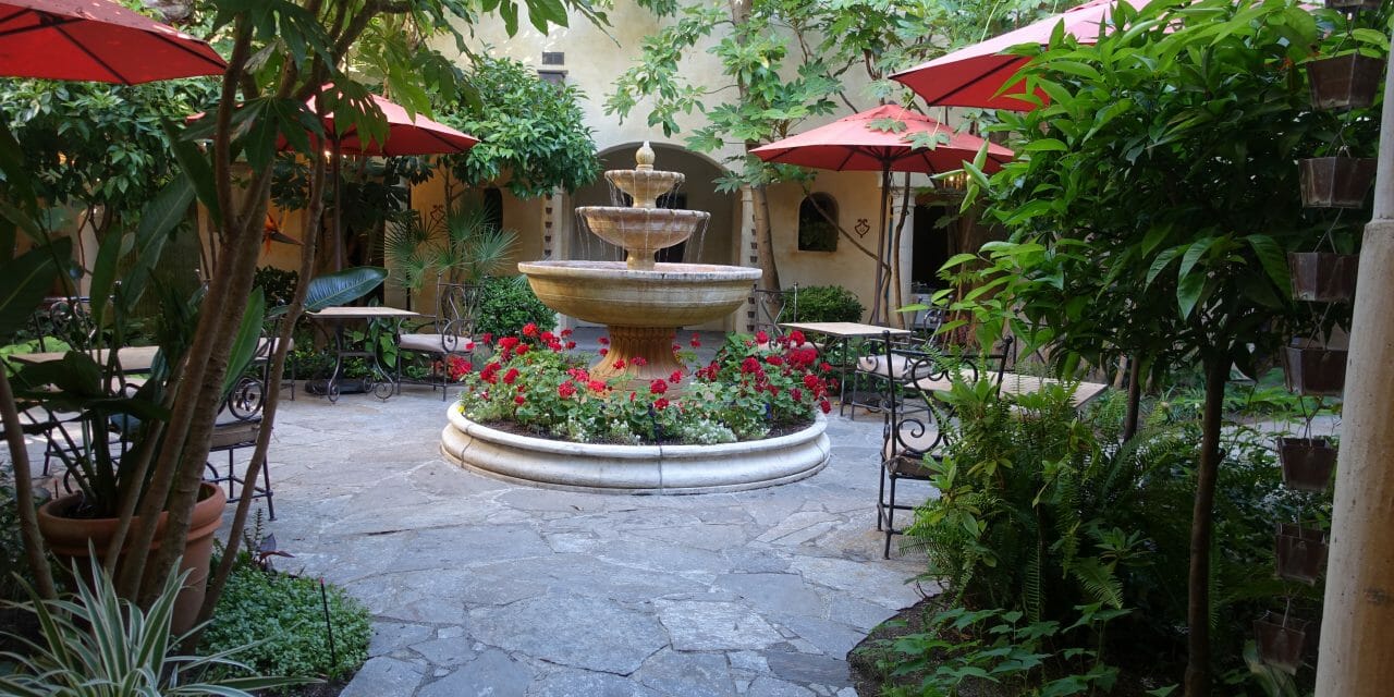 majestic courtyard at Kenwood Inn & Spa in Sonoma County California