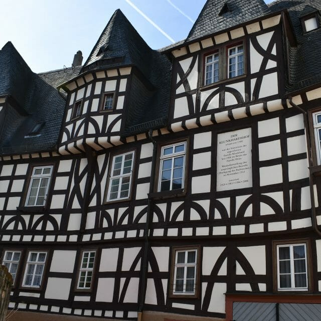 Rudesheim Klunkhardshof example half-timbered building in Old Town