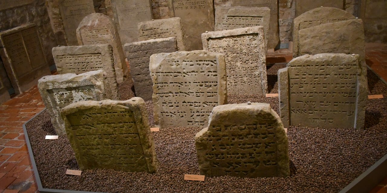 Rothenburg Medieval Jewish Gravestones inside Rothenburg Museum