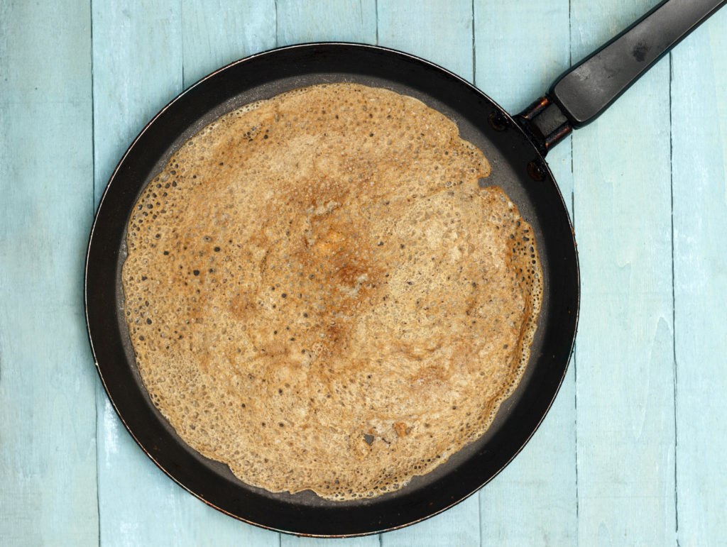 Crepe Shack Buckwheat Crepe in a pan