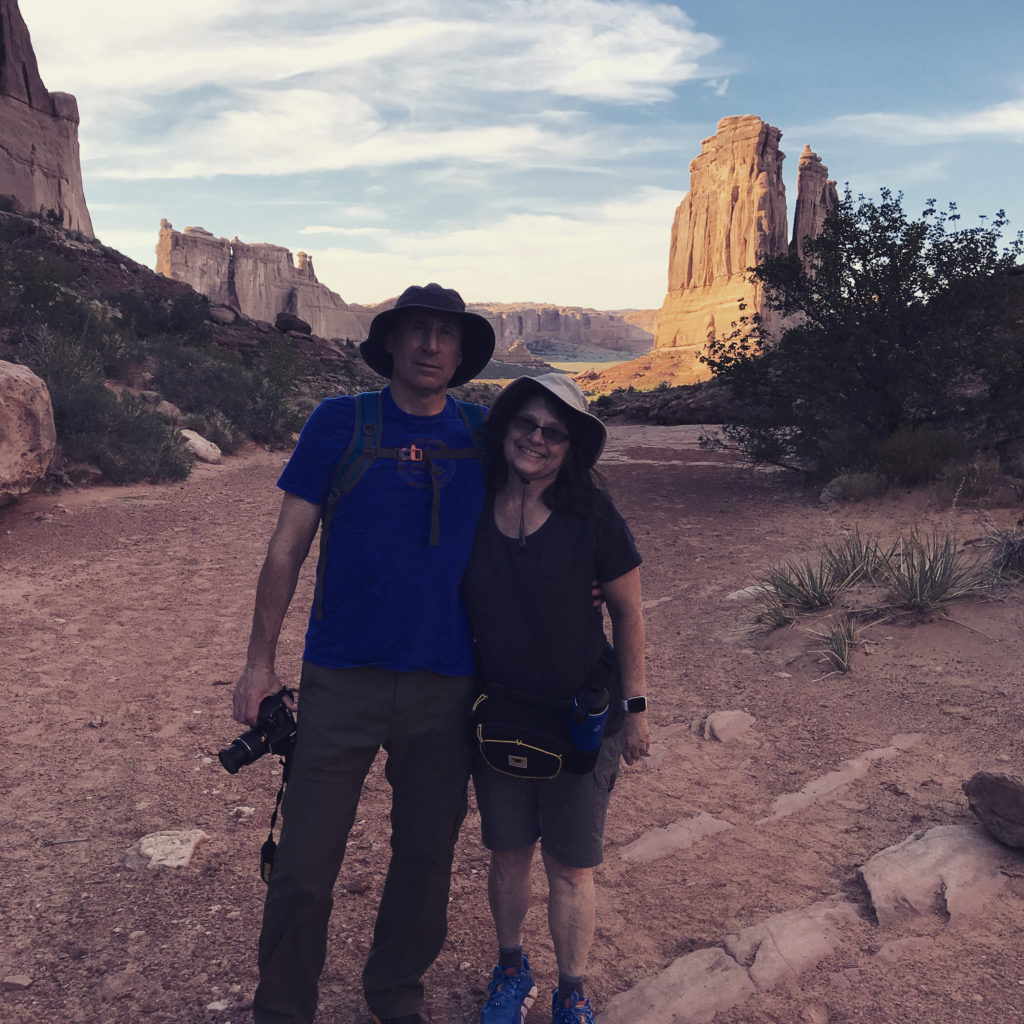 Sandy and Ira Bornstein at Arches National Park in Moab, Utah