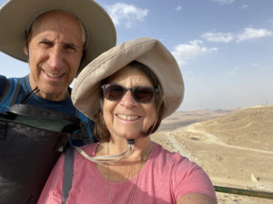 Sandy and Ira Bornstein in the edge of the Makhtesh Ramon in the Negev